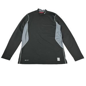 Nike Pro Combat Hyperwarm DriFit Fitted Men's L Black Shirt Long Sleeve